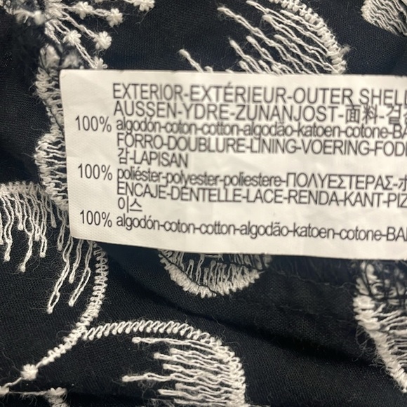 Zara Black and Cream Floral Dress with Crochet details on front - Picture 10 of 12